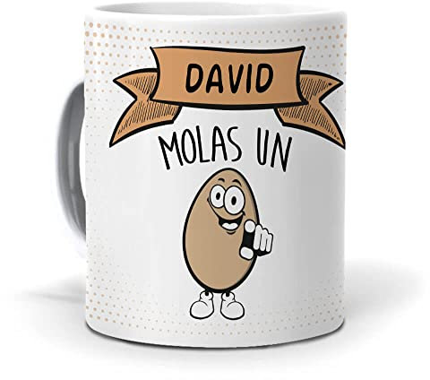 Taza David molas un Huevo. Cerámica AAA - 350 ml.
