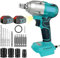 350 Nm, 18 V 1/2, avvitatore a batteria senza spazzole, avvitatore a batteria, attrezzo elettrico per Makita, frequenza di scossa: 0-3300 ipm con 2 batterie da 5,5 Ah e caricabatterie