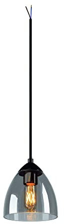 SLV Pendelleuchte PARA CONE GL / Wohnzimmer-Lampe, Innen-Beleuchtung, Hänge-Leuchte Esszimmer, LED, Decken-Leuchte / GU10 25W schwarz