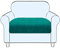 SHUOJIA Sofa Sitzkissenbezug, Sofa Sitzkissenbezug Stretch,Husse Überzug Bezug Für Sofa Sitzkissen, rutschfest Stoff Europäisches Muster (Malachite Green,Large-1-Seater)