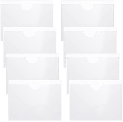 VEGCOO Pochette Adhésive, 8 Pièces Transparent Et Étanche Vignette Assurance Voiture, 10 * 8cm Autocollant Transparent Auto-adhésif Pour Un Permis De Stationnement/Carte De Visite