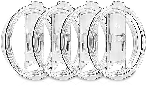 Amgkonp 4PACK Tumbler Replacement Lids 20oz,Spill proof Tumbler Lids for Yeti Rambler,Old Style RTIC,SUNWILL and CIVAGO Coffee Tumbler,for 10oz Mug and 10oz Lowball,BPA free (20oz, 4PACK)