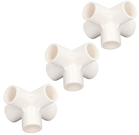 Connettore per Tubo a 5 Vie, Connettore per Tubo a 5 Vie Raccordo per Tubo a Gomito in PVC da 25 Mm per Mobili, Raccordo per Tubi Flessibili (Bianco)