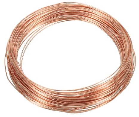 PATIKIL 66 Piedi Solido Nudo Rame Filo, 21 Calibro 99.9% Puro Rame Filo 0.8mm Morbido Perlato Filo Metallo Pianta Stelo Fascette per gioielle Artigianato (20m)