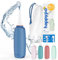 HappyPo Po-Dusche mit Aufbewahrungstasche, optimiertes Design, Schonend bei empfindlicher Haut, für Frauen Männer und Kinder, für Po und Intimbereich, Sanft und Sauber - Plastik - Blau