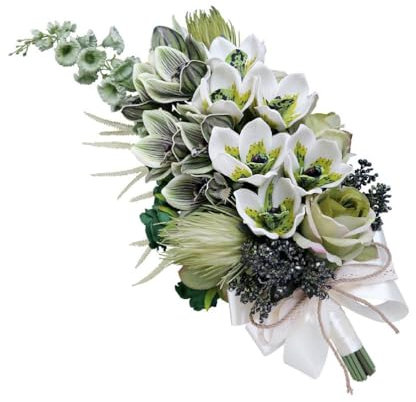 Ruarby Hochzeit Brautstrauß Wasserfall Form Cascading Künstliche Vintage Brautjungfer Halten Blume Hochzeit Blumensträuße Für Braut