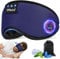 TPfocus Antifaz para Dormir Auriculares Bluetooth Diadema, Antifaces para Dormir Verano de Lado Antifaz Seda para Oficina, Viajes Aéreos, ASMR,Gadgets Tecnológicos Geniales,Regalos únicos(Azul)