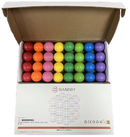 BANBBY 32 Stück Magnetspielzeug, 33mm Baukugeln Set für Kinder, Magnetspiel, 8 Farben