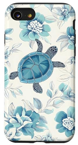 iPhone SE (2020) / 7 / 8 Sea Turtle, Flowers, Marine Animal Case