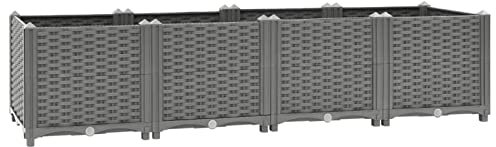 Xichuzi Hochbeet, Pflanzbeet, Balkonkasten, Pflanzkasten, Gemüsebeet, Kräuterbeet, Pflanzkiste, Blumenbeet, 160x40x38 cm Polypropylen
