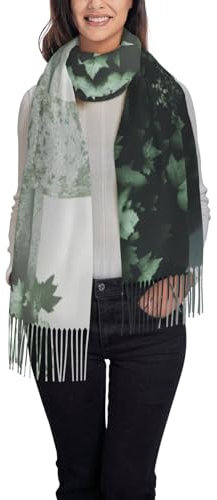 YVNKHKU Ivy Bridge Schal für Damen, leicht, Blumendruck, Herbst, Winter, modisch, Fransenschal, Schwarz, Einheitsgröße, Schwarz, EinheitsgröÃŸe