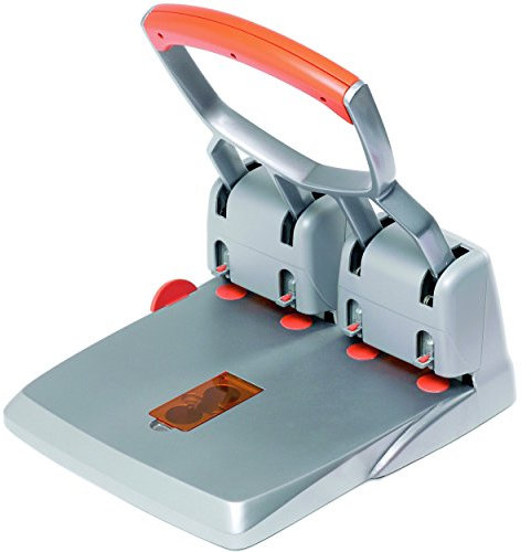 Rapid 23223100 Starker Vierfachlocher HDC150/4, Kunststoff/Metall, 150 Blatt, silber/orange