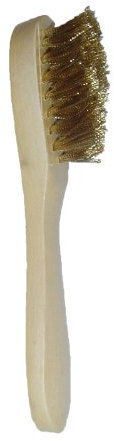 Shoe String Wooden Brass Suede Brush 89963 Brown