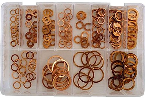 Connect 31870 Assorted Copper Sealing Washers Imperial Box 225pc