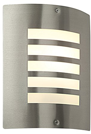 Saxby Bianco 60W Brushed Stainless Steel IP44 Outdoor Garden Wall Light