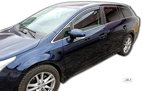 J&J AUTOMOTIVE | Windabweiser Passend Für Avensis 5-Türer 2009-2017, Heko Regenabweiser, Getönt, Set 4-Teilig, Vorne, Hinten, Aerodynamisch