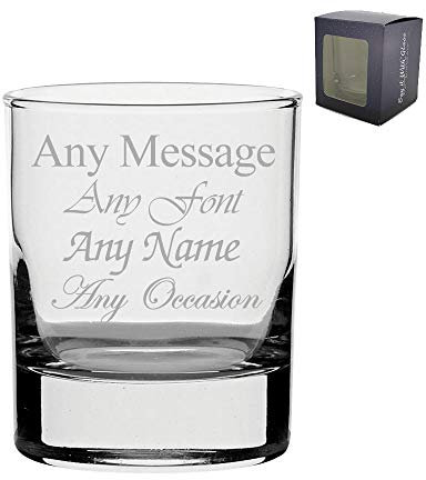 Personalised Engraved 7.75oz Whiskey Glass, Gift Boxed, Personalise with Any Name and Message, Perfect for Any Occasion