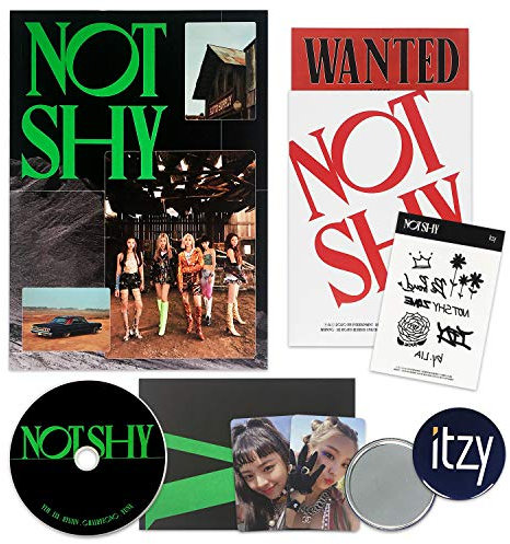 ITZY Album - NOT SHY [ B ver. ] CD + Photobook + Photocards + Lyric Accordion Book + TATTOO STICKER + POSTCARD SET + OFFICIAL POSTER + FREE GIFT