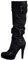 Minetom Stivali Donna Scarpe da Moda Autunno Inverno Scamosciato Pelle Casual Lunghi Stivali Tacchi Alti Slip On Y Nero 43 EU