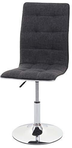 Mendler Esszimmerstuhl HWC-C41, Stuhl K�chenstuhl, h�henverstellbar drehbar, Stoff/Textil MVG-Zertifiziert - grau