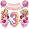Geburtstagsdeko Mädchen, Hund Patrol Geburtstag Deko 3 Jahre, Sky Luftballons Set, Rosa Ballon Deko 3. Geburtstag, Folienballon Zahl 3, Happy Birthday Banner für Dekoration Kindergeburtstag Party