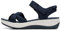 Clarks Damen Arla Shore Flache Sandalen, Marineblaues Textil, 38.5 EU