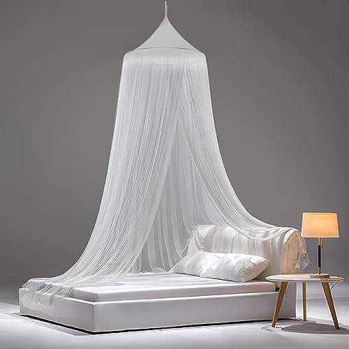 Moskitonetz Bett für Doppelbett Einzelbett von mellystore, Weiß, 250 x 1100 x 60 cm, Modern, Hängende Höhe 200 cm
