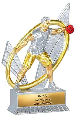 eberin · XS Basketball Herren Pokal · Basketballspieler Trophäe · Basketballclub Award · Basketballsport Kids/Teens Preis · Basketball rot · Pokal mit Wunschtext · Größe 12 cm