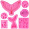 ZFKXGS 7PZ Moldes Silicona Grande Moldes de Cola de Sirena 3D Molde Conchas del Mar Marina Animales Moldes Reposteria Molde Bizcocho Moldes para Jabones Decoración de Pastel Fondant Chocolate Tartas