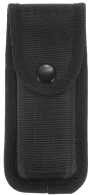 sourcing map Nylon Pocket Knife Sheath 6 x 2.6 Horizontal Vertical Carry Belt Loop Multi-Tool Pouch Folding Knife Belt Sheath with Snap Closure for Outdoor Use, Black