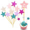 Belegao 30 Picks Cake Topper Colourful, Star Cupcakes Toppers Glitter Muffins Decorations Party Decor Supplies for Birthday, Baby Shower, Wedding, Anniversary, Graduation, Women Men Girls Boys