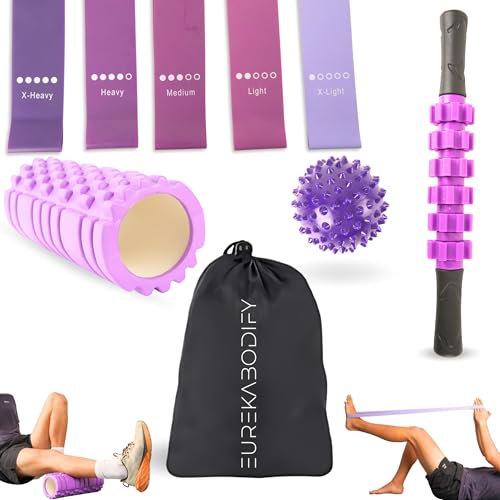 EUREKA BODIFY Muskelmassagerolle - Schaumstoffrolle - lindert Rückenschmerzen, Beine und Plantarfasziitis, Dehnungsbänder - Yoga und Pilates - Muskelmassage