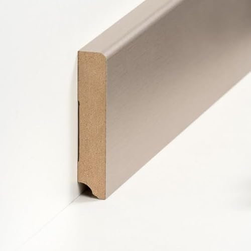 Sockelleiste MDF 19 x 96 x 2500 mm MDF-Kern foliert Creme zum Kleben, Schrauben & Nageln Fußleiste by PROVISTON 12.5 Meter | 5 Stück