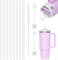 Lot de 8 pailles pour Stanley Cup, 31 cm, accessoires pour gobelet de voyage, pailles de rechange, transparentes, avec brosse de nettoyage et bouchons de paille