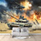 Char Militaire Papier Peint Panoramique Gris 300x210 cm Peinture Murale Papier Peint 3D Fresque Salon Chambre,