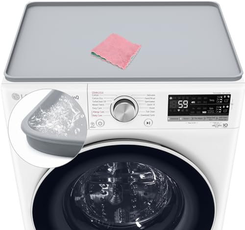 Copertura per lavatrice, tappetino antiscivolo in silicone, copertura per lavatrice e asciugatrice, 50 x 60 cm, per lavanderia, cucina, piano di lavoro, tappetino da bagno, in gomma, impermeabile,