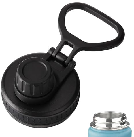 Water Bottle Top | Spill Proof Replacement Lid, Leakproof Water Bottle Tops, Non Slip Ring Handle, Large Cup Topper, Bottle Accessories Fit Most Sports Water Bottles