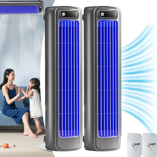 Briza Ac, liketonline Rafraichisseur, Festberg Cooling Ace, Climatiseur mural sans unité extérieure,Ventilateur portable, silencieux et économe en énergie,3 vitesses (2 Pcs)