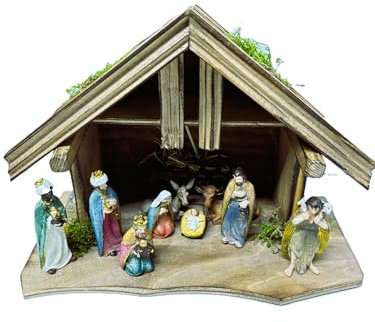FADEDA Establo Tradition II/altura: 18,5 cm/pintado a mano/detallado belén figuras - decoración de mesa de Navidad cuna accesorios