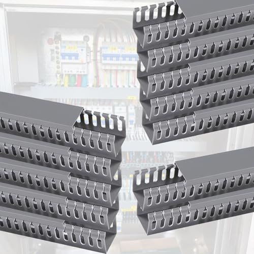 kabelkanal 25 Mm, 40 Mm, 60 Mm, 100 Mm Breite PVC-Kabelkanäle Mit Offenen Schlitzen, Kabelmanagement-Kanal Für Unter Dem Schreibtisch/im Labor(12 PCS,W X H 60mm X 60mm)