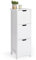 VonHaus Bathroom Drawers – White 3 Drawer Cabinet & Bathroom Unit - Tongue and Groove Shaker Style Freestanding Storage for Toiletries & Cleaning Products - Bathroom, Laundry, Utility Room & Kitchen