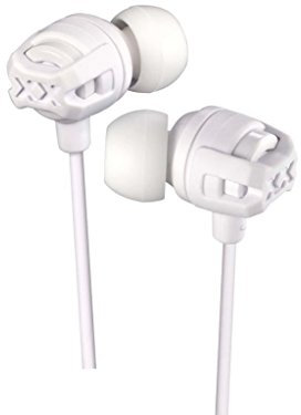 JVC Xtreme Xplosives In-Ear Headphones Sweat Proof Earphones with Built-In Remote and Mic for Call Handling - White