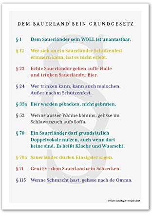 Poster Sauerland Grundgesetz (30x40 cm)