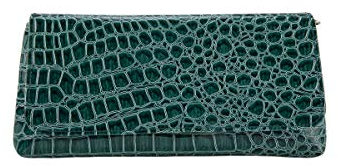 Pochette AC 2072 Verde pochette in ecopelle stampa cocco