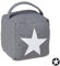 1 x Türstopper Stern, Türpuffer Stoff, Türsack Boden, hoch, mit Griff, dekorativ, HxBxT: 20 x 15 x 15 cm, grau