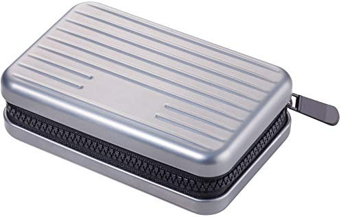 TROIKA Design Werkstatt Kreditkartenetui im Stil eines Hartschalenkoffers Titan KARTENKOFFER 105 x 70 x 30 mm