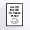 Din A4 Kunstdruck ohne Rahmen - Spruch - Man sitzt insgesamt viel zu wenig am Meer -Ozean Urlaub Fernweh Maritim Badezimmer Geschenk Druck Poster Bild