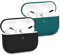 KOKOKA Custodia in Silicone Compatibile con AirPods Pro, Case Cover Protettiva Ultra Sottile in Premium Silicone per Airpods Pro, LED Frontale Visibile, Nero/Dark Green