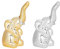 FINGERINSPIRE Silber Gold Elefant Ringhalter 2 Stück 60x37x93mm Porzellan Elefant Ringständer Schmuck Display Halter Geschenke für Geburtstags Hochzeits Jahrestag