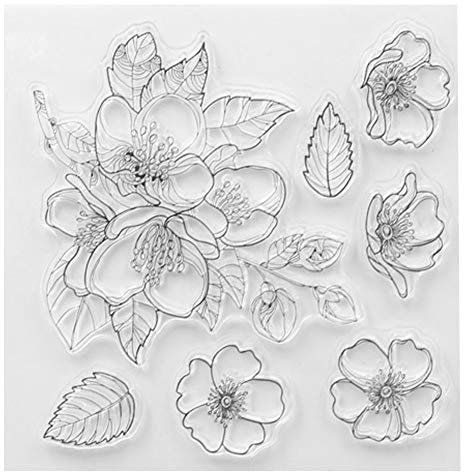 TOSSPER Blumen Transparent Klare Silikonstempel-Set Für Scrapbooking/Fotoalbum Dekorative Stempel, 10*10cm